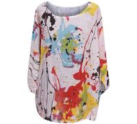 George Hilton Summer Tops for Women Short Sleeves Casual Tunic Top Loose Blouse Shirts Ladies Printed Tops Dress UK Size (12-22)-White