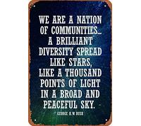 George HW Bush Thousand Points of Light Laminated Sign Metal Tin Signs Room Stuff Wall Decor Sign 8x12 Inch