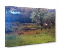 George Innes The Passing Storm Canvas Print | Gallery Wrapped 30mm Frame Wall Art | 30x20 inches | Ready to Hang | Modern Picture | Living Room Bedroom Lounge Office