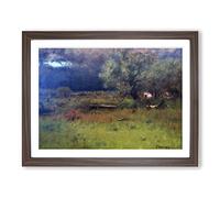George Innes The Passing Storm Classic Painting Framed Print | A2 Walnut Framed Wall Art | Ready to Hang | Classic Landscape Picture | Living Room Bedroom Lounge Office