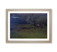 George Innes The Passing Storm Framed Print | A2 Oak Framed Wall Art | Ready to Hang | Modern Landscape Picture | Living Room Bedroom Lounge Office