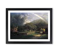 George Innes The Rainbow in the Berkshire Hills Classic Painting Framed Print | A3 Black Framed Wall Art | Ready to Hang | Classic Historical Picture | Living Room Bedroom Lounge Office