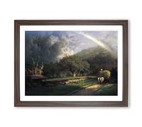 George Innes The Rainbow in the Berkshire Hills Classic Painting Framed Print | A3 Walnut Framed Wall Art | Ready to Hang | Classic Historical Picture | Living Room Bedroom Lounge Office