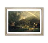 George Innes The Rainbow in The Berkshire Hills Framed Print | A2 Oak Framed Wall Art | Ready to Hang | Modern Nature Picture | Living Room Bedroom Lounge Office