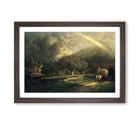 George Innes The Rainbow in The Berkshire Hills Framed Print | A2 Walnut Framed Wall Art | Ready to Hang | Modern Nature Picture | Living Room Bedroom Lounge Office