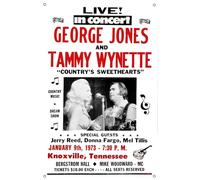 George Jones and Tammy Wynette Vintage Concert Poster Iron On Transfer #2 Poster Retro Metal Tin Vintage Sign 12 X 8 Inch Bar Music Club Man Cave Room Wall Decor