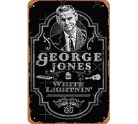 George Jones: White Lightnin' Tribute Poster 12'' X 8'' Vintage Metal Tin Sign Wall Plaques Home Decor Garage Man Cave Wall Art