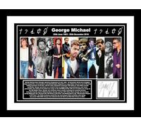 George Michael Signed/Autographed Tribute. (A4 FRAMED 34cm x 24cm)