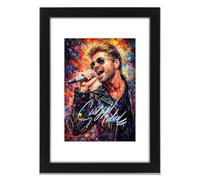George Michael Signed Poster Print - Limited Edition Autograph Fan Gift - Collectible Memorabilia Art Style Wall Art Merchandise (A3 Framed with Mount)