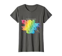 George Michael Tonight The Music Retro Rainbow (Light) T-Shirt, Women, Asphalt Grey, Medium