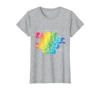 George Michael Tonight The Music Retro Rainbow (Light) T-Shirt, Women, Heather Grey, X-Large