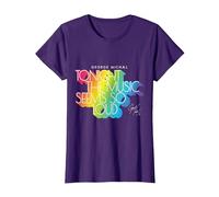 George Michael Tonight The Music Retro Rainbow (Light) T-Shirt, Women, Purple, Large
