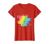 George Michael Tonight The Music Retro Rainbow (Light) T-Shirt, Women, Red, Large
