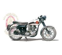 George Morgan Illustration BSA Goldstar DBD34 Greeting Card, A6 size
