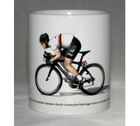 George Morgan Illustration Cycling Mug. Mark Cavendish, Tour de France Final Stage Winner 2012