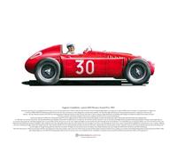 George Morgan Illustration Eugenio Castellotti Lancia D50 Monaco Grand Prix 1955 ART POSTER A3 size
