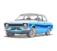 George Morgan Illustration Ford Escort RS2000 Mk1 Greeting Card A5 size