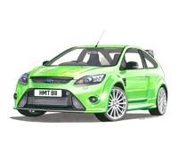 George Morgan Illustration Ford Focus RS Mk2 Greeting Card A5 size