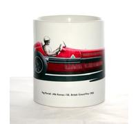 George Morgan Illustration Formula 1 Mug. Reg Parnell Alfa Romeo 158 British GP 1950