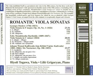 GEORGE ONSLOW / FELIX MENDELSSOHN / JOAN WENZEL KALLIWODA - ROMANTIC VIOLA SONAT