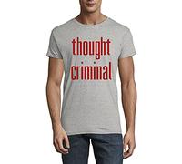 George Orwell 1984 Animal Farm Thought Criminal Men's Crew Neck T-Shirt Gray