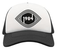 George Orwell 1984 Big Brother Eye Logo Half Mesh Trucker Cap Baseball Hat Snapback Black