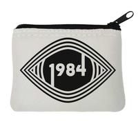 George Orwell 1984 Big Brother Eye Logo Neoprene Coin Purse Pouch 10x11cm White