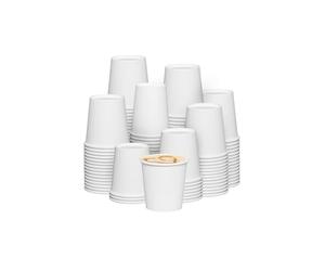 George Pack - 10oz Plain White Paper Cups - (100 Pack) - Single Wall White Disposable Coffee Cups for Hot & Cold Drinks - 300 ml Paper Cups 10 OZ