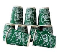 George Pack - 500 x 12oz - Green Special Design Ripple Cups - 12 OZ Ripple Triple Wall Disposable Insulated Paper Coffee Cups for Tea, Coffee, Cappuccino Hot and Cold Drinks, 500 Pack 12 Ounce