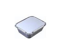 George Pack - Pack of 125 X No2 Aluminium Disposable Foil Food Container with Lids, Reusable Takeaway Containers, Great for Baking Roasting Cooking Food Storage, 12 x 8 x 4 cm NO 2