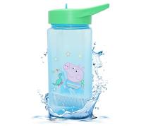 George Pig Kids Water Bottle 420ml - BPA Free Leakproof Straw Bottle for Boys & Girls - Reusable 6+ Months School Water Bottle with Flip Lid - Non Spill Drinking Bottle for Nursery, Travel & Sports