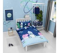 George Pig Peppa Pig Official Junior Single Duvet Cover | Space Rocket Design | Children’s Kids Bedding Set & Pillowcase, Blue