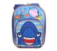 George Pig Underwater Shark Hooded Pocket Backpack Blue