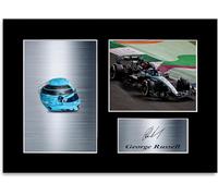 George Russell 2024 Car Helmet Signed Photo Display Mount A4 Poster