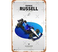 George Russell F1 2021 Williams Car Design Art Print Metal Tin Sign Vintage 8x12 Inch