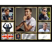 George Russell Signed Autograph Photograph Display - Perfect for F1 Fans, A3 Poster Print (420x297mm) - Limited Edition Autograph Fan Gift - Collectible Memorabilia Merchandise