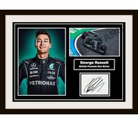 George Russell Signed/Autographed A4 Print only. British Formula One Driver