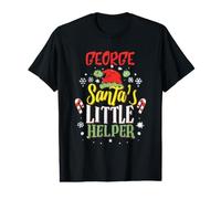 George Santa's Little Helper Christmas George Name Value Graphic T-Shirt