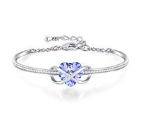 GEORGE · SMITH Silver Crystal Bracelets for Women Ladies Infinity Womens Bracelets Bangle With 5A Cubic Zirconia-Jewellery Gifts for Mum Wife Friend Birthday Wedding Christmas