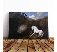 George Stubbs Horse Frightened by a Lion Canvas Print | Gallery Wrapped 30mm Frame Wall Art | 30x20 inches | Ready to Hang | Modern Animals Picture | Living Room Bedroom Lounge Office