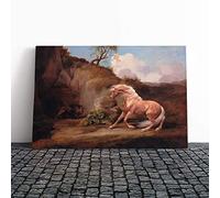 George Stubbs Horse Frightened by a Lion Vol.2 Canvas Print | Gallery Wrapped 30mm Frame Wall Art | 30x20 inches | Ready to Hang | Modern Animals Picture | Living Room Bedroom Lounge Office