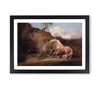 George Stubbs Horse Frightened by a Lion Vol.2 Framed Print | A2 Oak Framed Wall Art | Ready to Hang | Modern Animal Picture | Living Room Bedroom Lounge Office