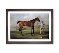 George Stubbs Molly Long Legs Horse with her Jockey Framed Print | A2 Walnut Framed Wall Art | Ready to Hang | Modern Animal Picture | Living Room Bedroom Lounge Office