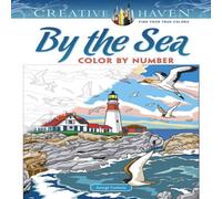 George Toufexis Creative Haven By the Sea Color by Number Paperback Book in White George Toufexis White
