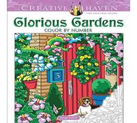 George Toufexis Creative Haven Glorious Gardens Color by Number Coloring Book George Toufexis Multicolor