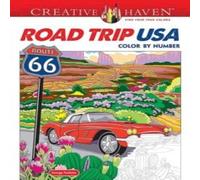 George Toufexis Creative Haven Road Trip USA Color by Number Paperback Book George Toufexis Multicolor