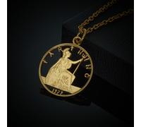 George V Farthing (1920-1936) - Britannia Design - Cut Out Coin Necklace