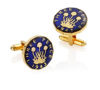 George VI Threepenny (1937-1952) - Thrift Design - Enamelled Coin Cufflinks
