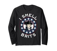 George Washington 1776 I Smell Brits Funny USA England Humor Long Sleeve T-Shirt