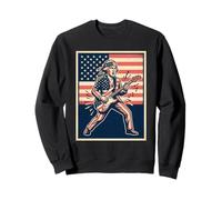 George Washington American Flag USA Guitarist Sweatshirt